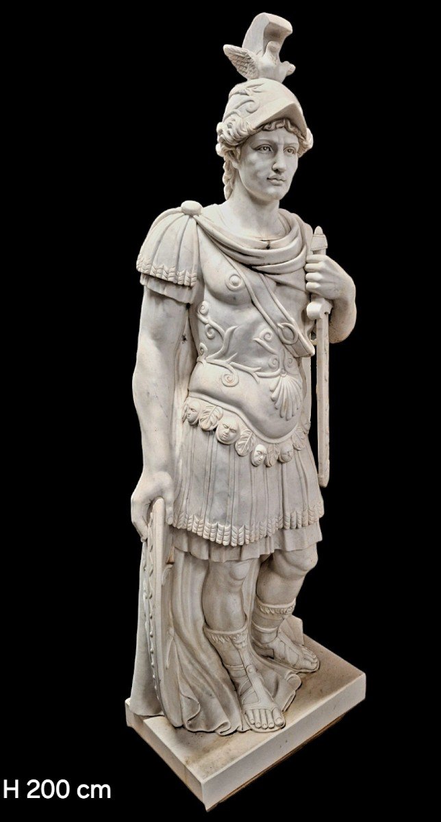 Large Roman Statue In Carare Marble.