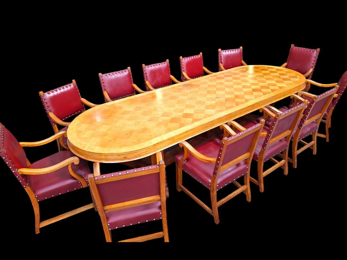 Large Table With 12 Armchairs.