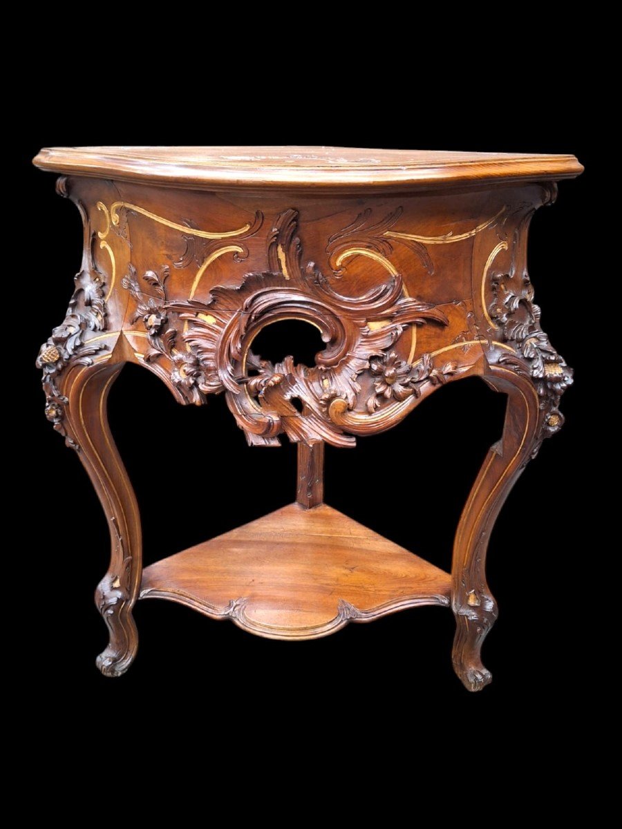 Beautiful Suite Of A Corner Cabinet And Small Table.-photo-4