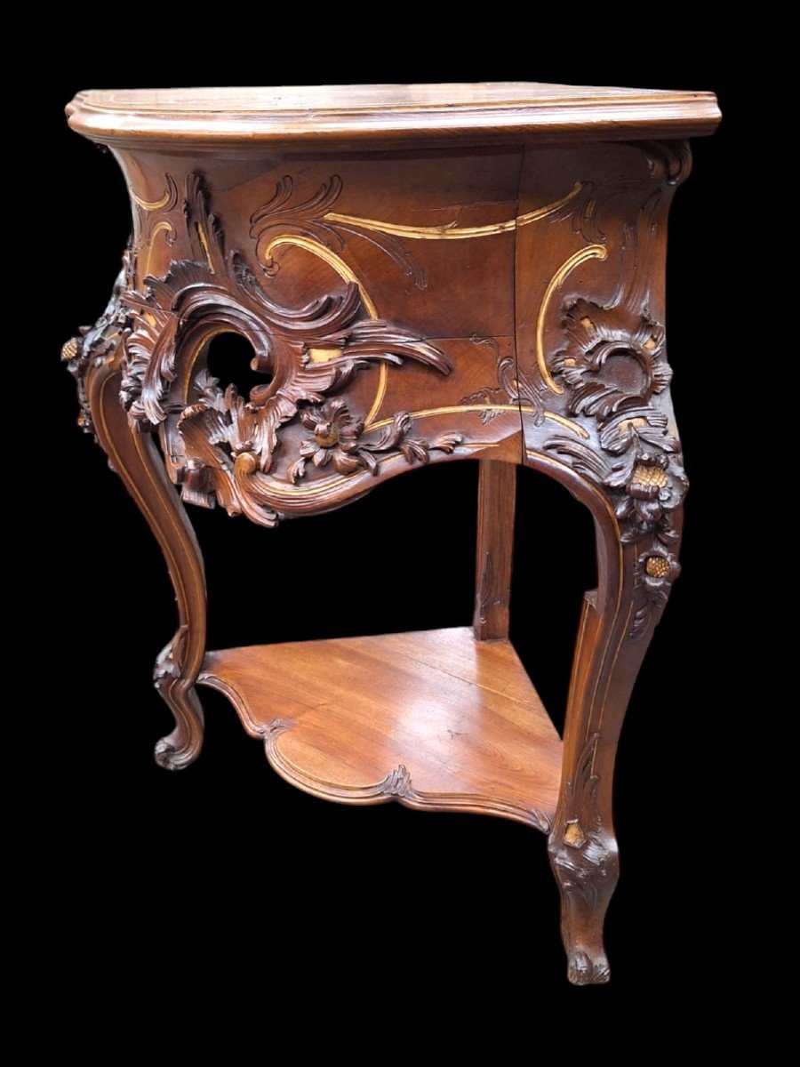 Beautiful Suite Of A Corner Cabinet And Small Table.-photo-2