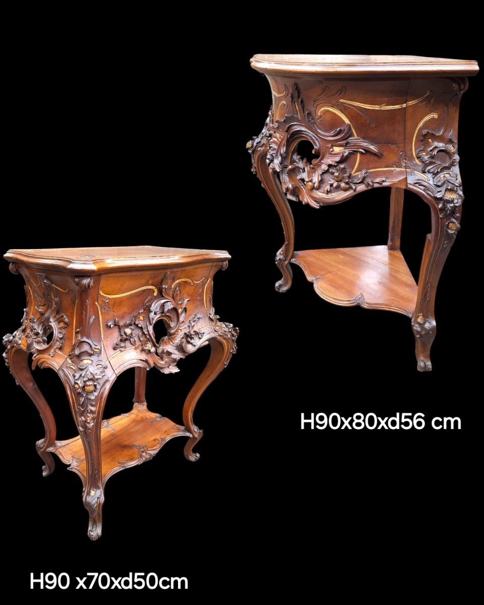 Beautiful Suite Of A Corner Cabinet And Small Table.-photo-5