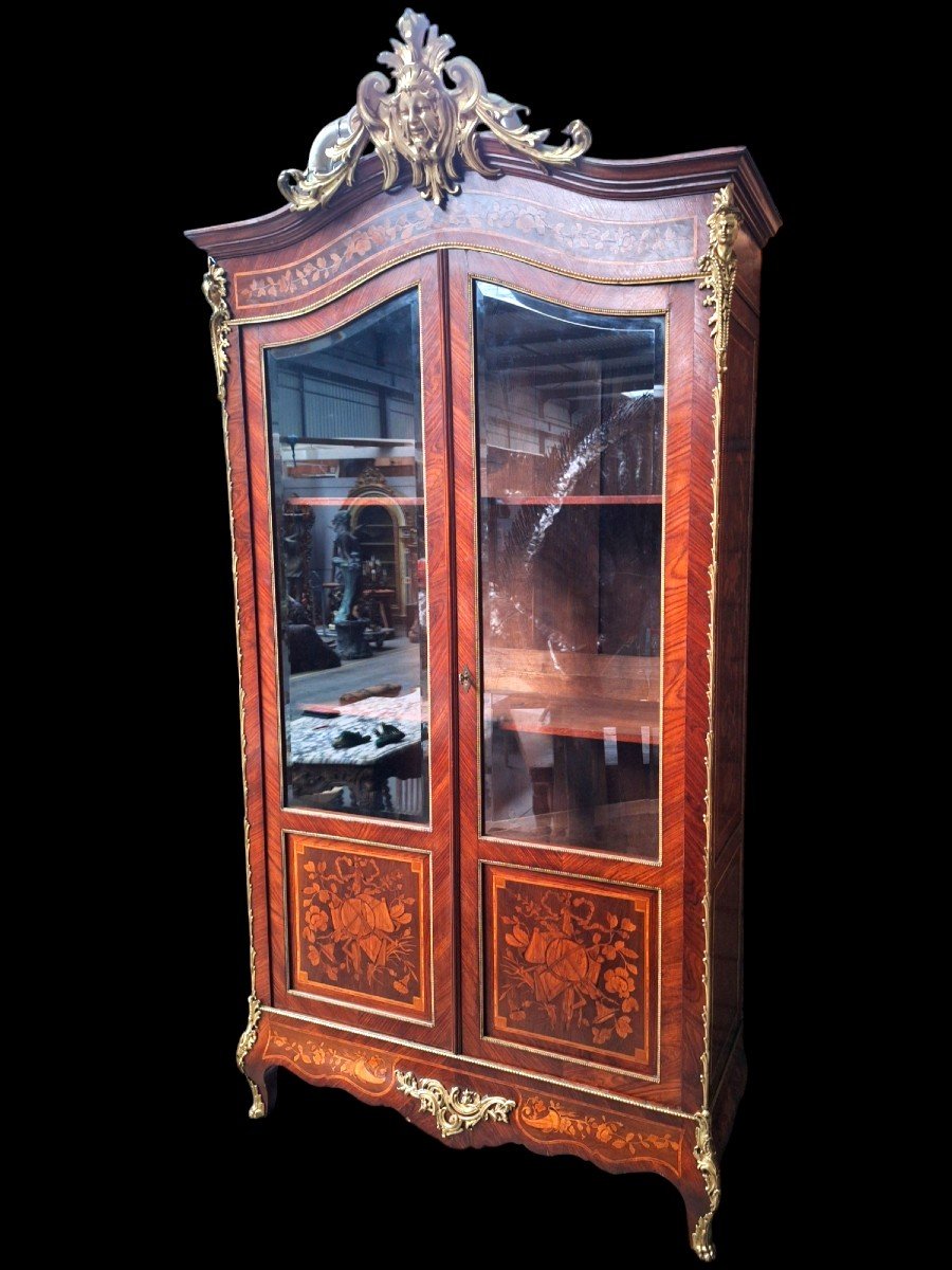 Napoleon III Marquetry Display Cabinet -photo-2