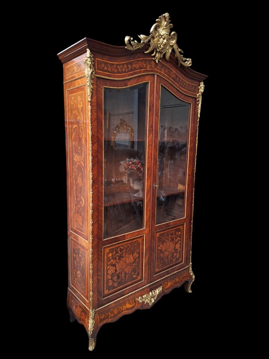 Napoleon III Marquetry Display Cabinet 