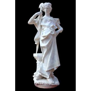 Carrara Marble Statue Representing "giuditta" (judith)