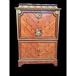 Marquetry Secretary Stamped By Charles Bernel Paris