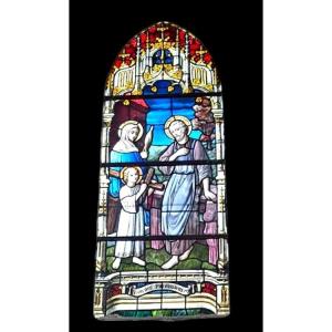 A Beautiful Suite Of 11 Church Stained Glass Windows 