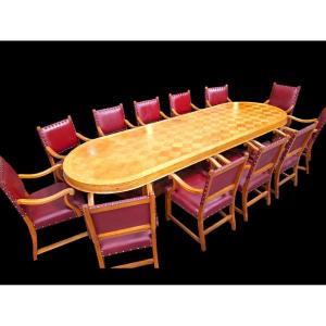 Large Table With 12 Armchairs.