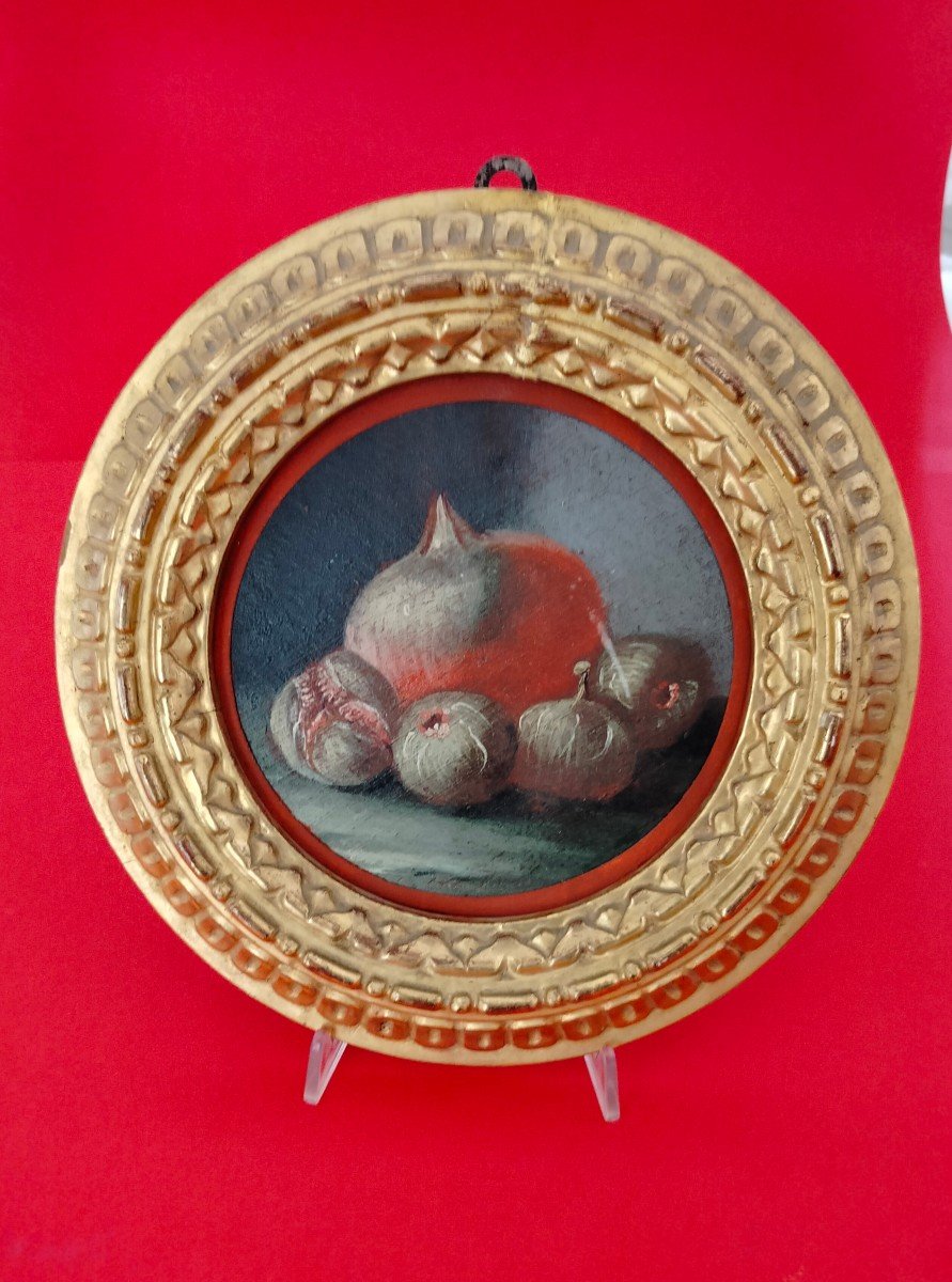 Painting - Oil On Panel - Pomegranate And Figs-italy End XVIII C.-photo-2