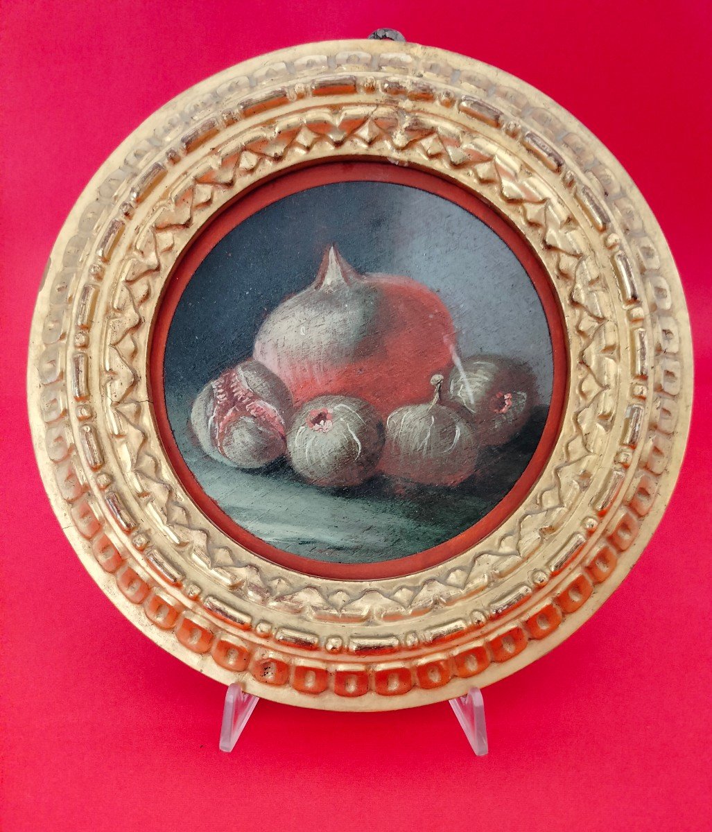 Painting - Oil On Panel - Pomegranate And Figs-italy End XVIII C.-photo-3