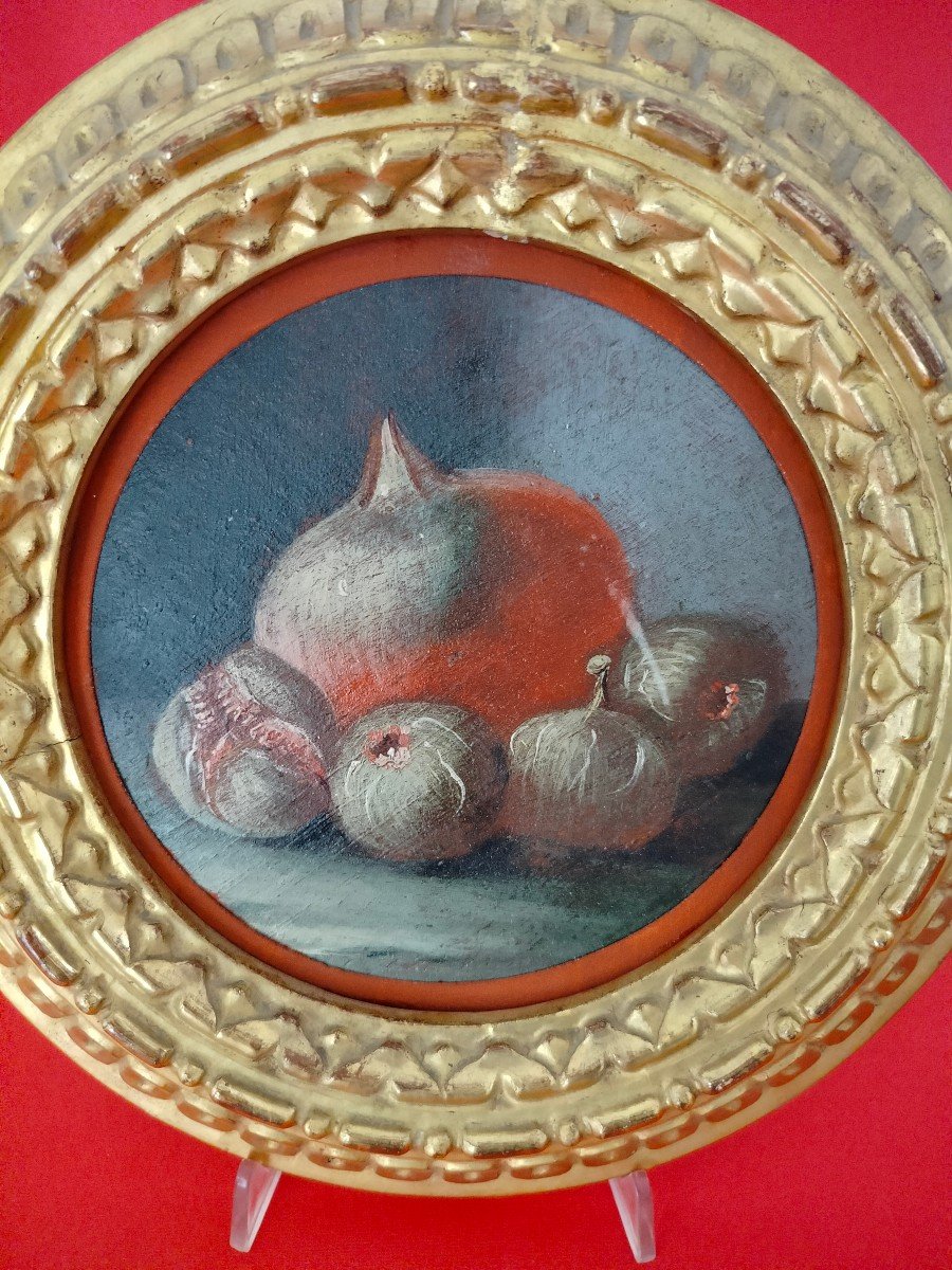 Painting - Oil On Panel - Pomegranate And Figs-italy End XVIII C.-photo-1