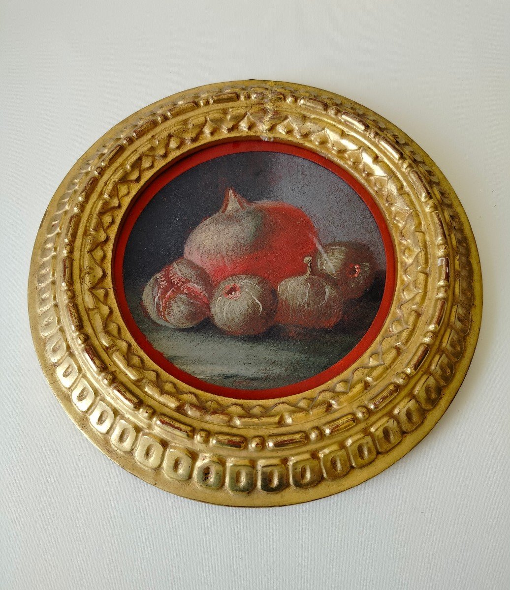 Painting - Oil On Panel - Pomegranate And Figs-italy End XVIII C.-photo-2