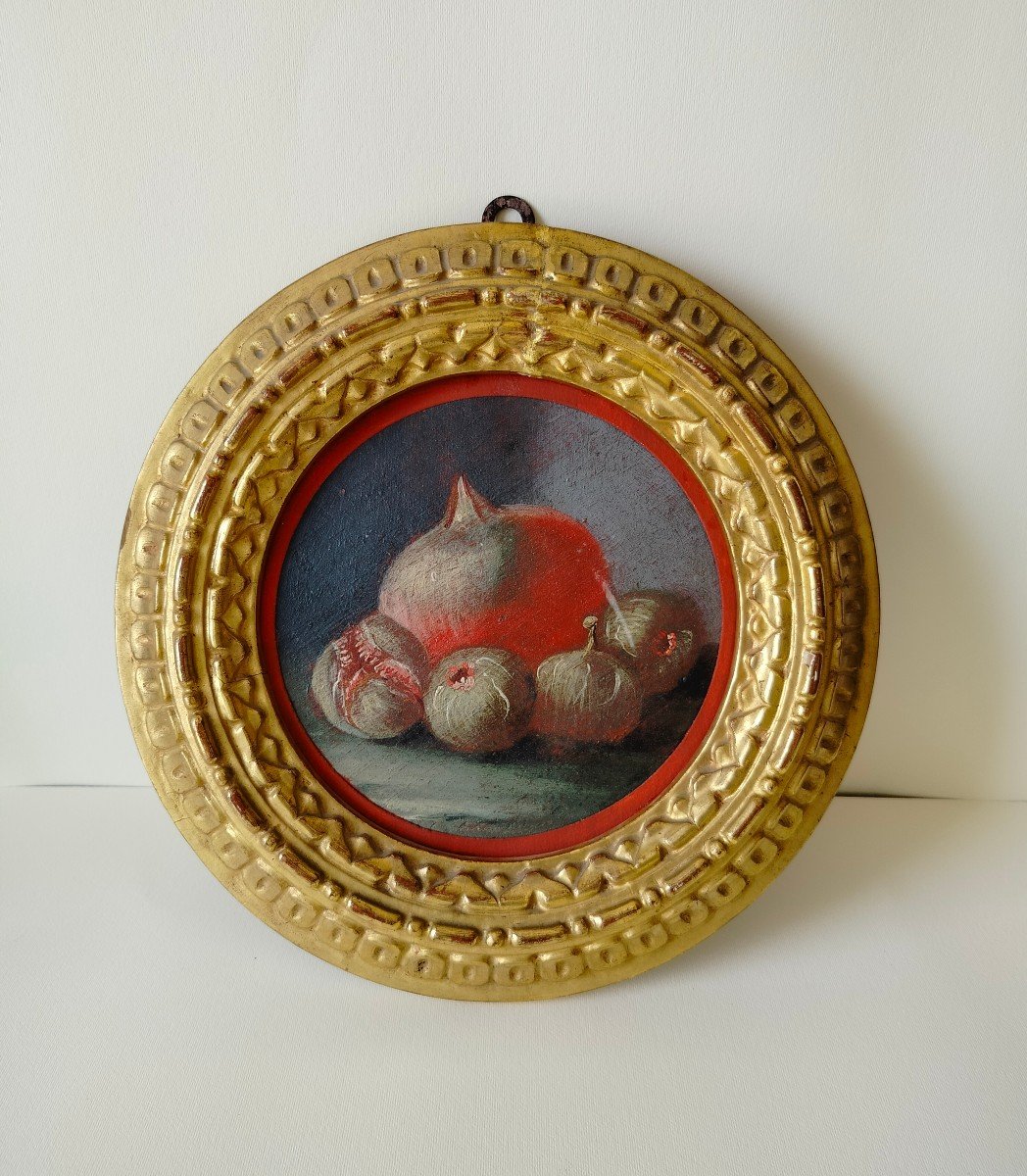 Painting - Oil On Panel - Pomegranate And Figs-italy End XVIII C.-photo-3