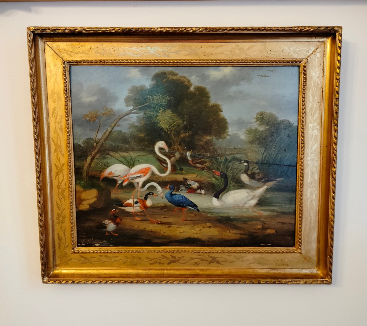 Painting - Oil On Panel ''fauna And Flore'' Signed Guilleminet 1821-1885-photo-4