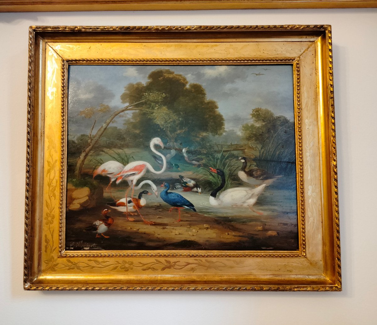 Painting - Oil On Panel ''fauna And Flore'' Signed Guilleminet 1821-1885-photo-4