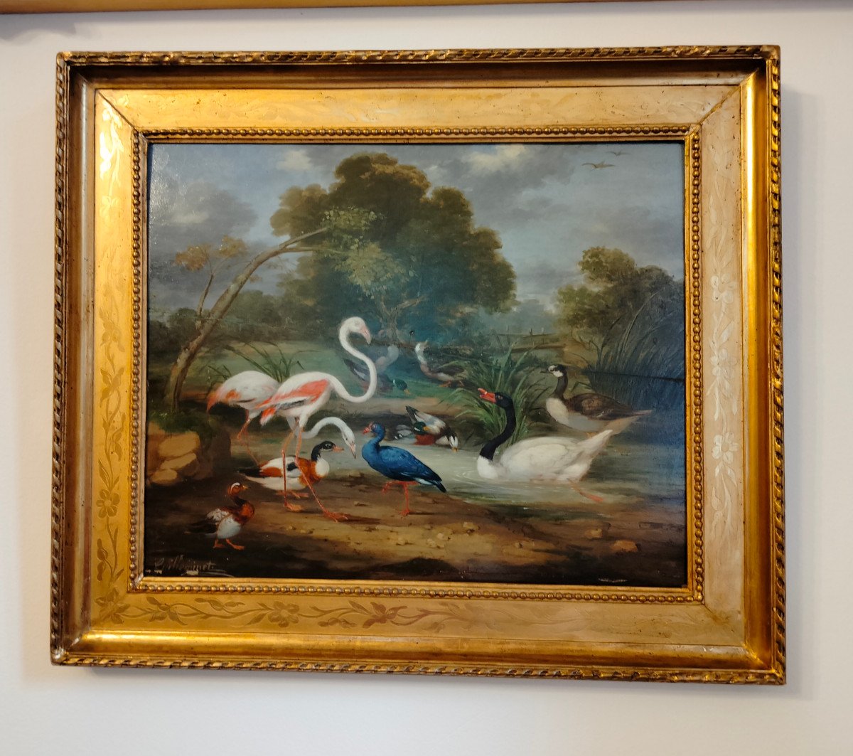 Painting - Oil On Panel ''fauna And Flore'' Signed Guilleminet 1821-1885