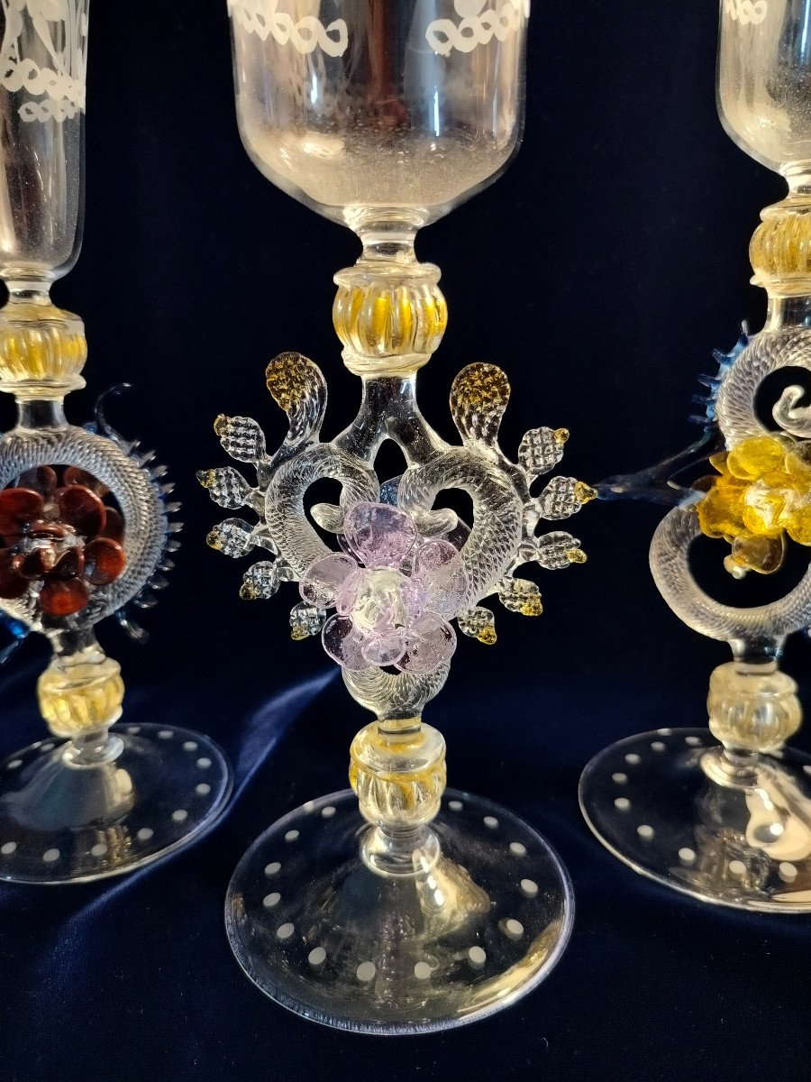 Three Calyxes Venice  Blown Glass-photo-3