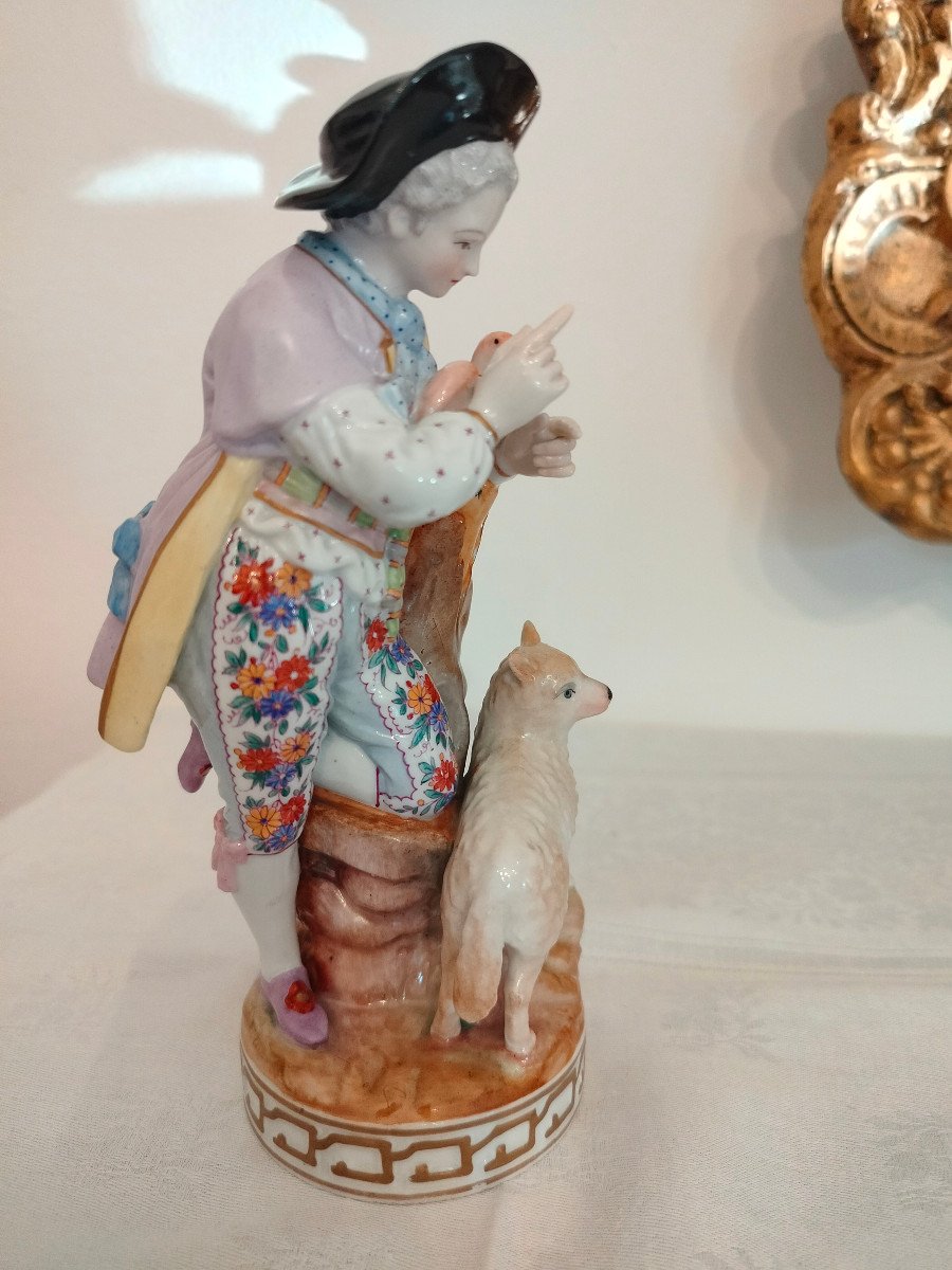 Statuette ''Messager à la Colombe'' MEISSEN 1774-1814 -photo-1