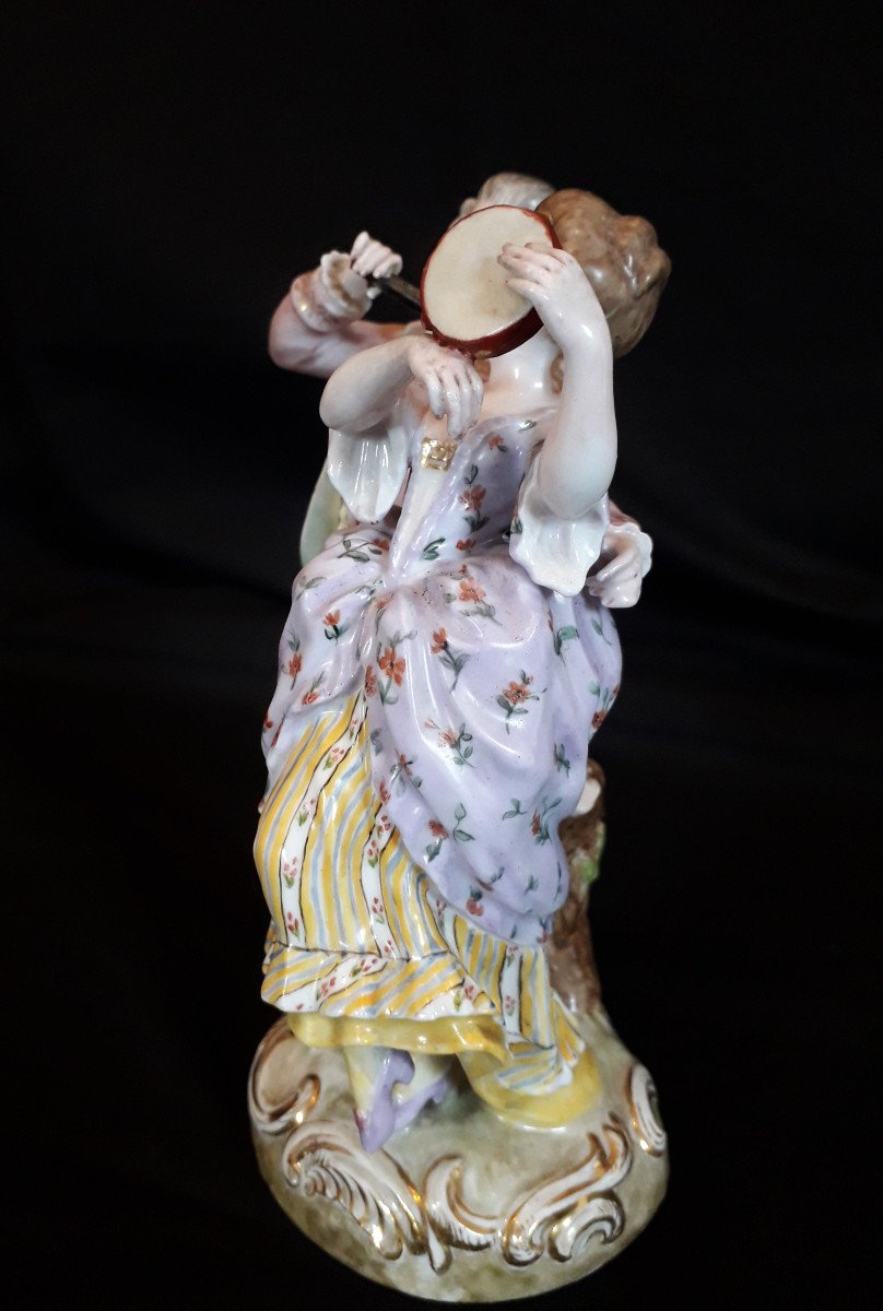 Couple Musiciens, statuine porcelaine Saxe-photo-3