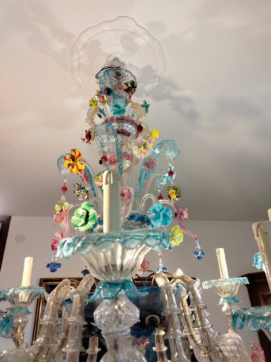  Chandelier 12 Lights Blown Glass  Murano Venice -photo-2