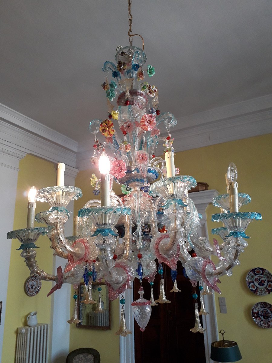  Chandelier 12 Lights Blown Glass  Murano Venice -photo-1