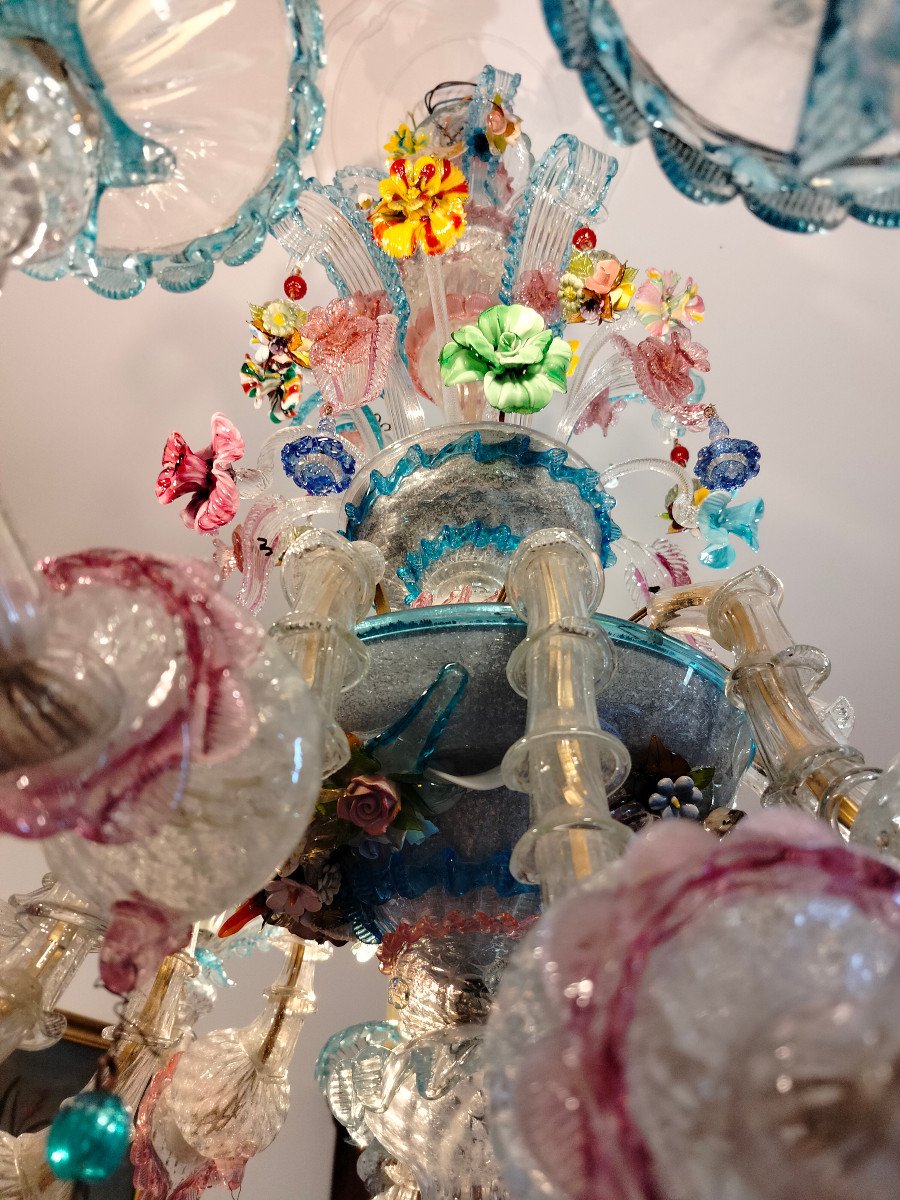  Chandelier 12 Lights Blown Glass  Murano Venice -photo-6