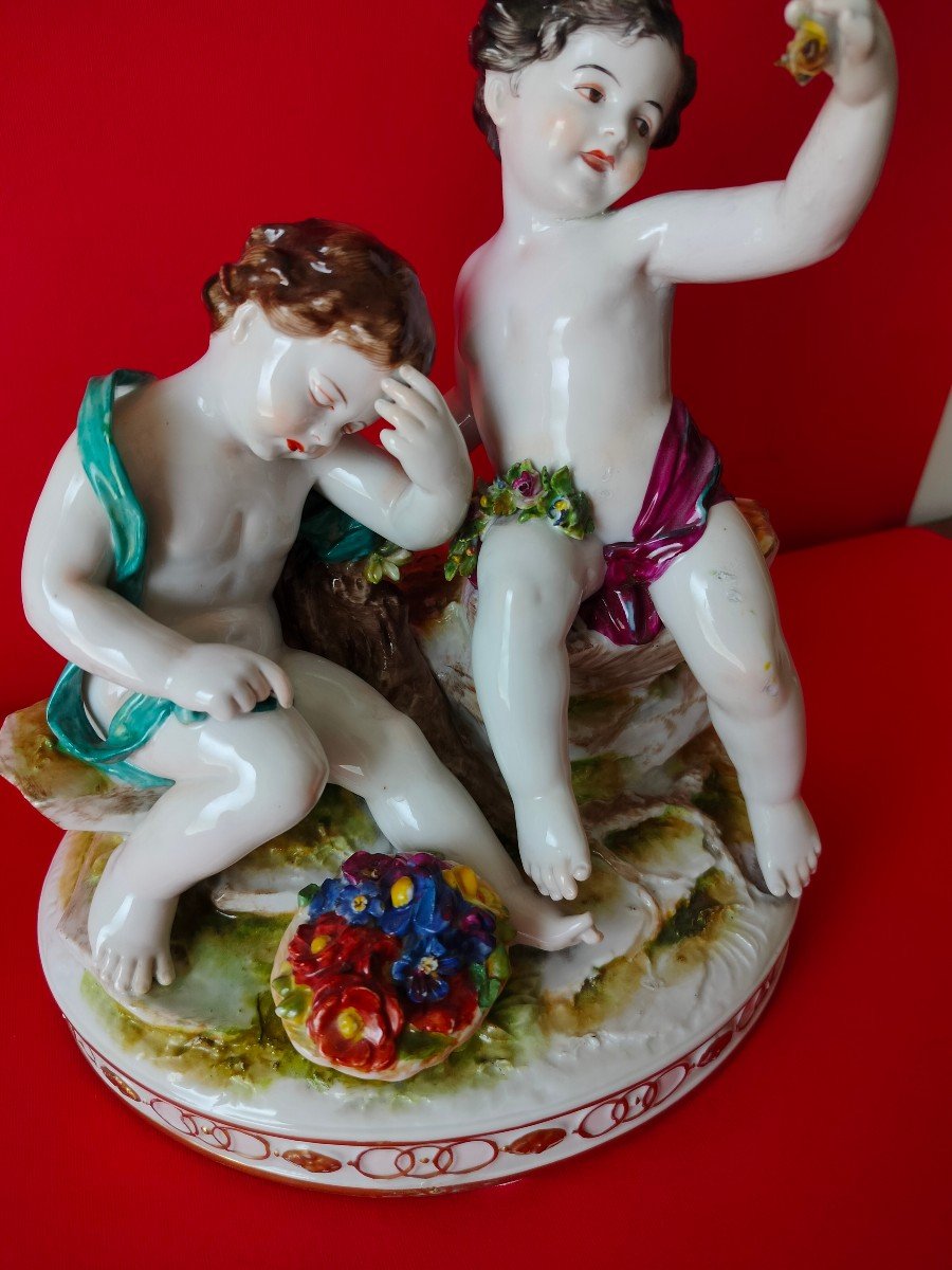 Putti, Statuine Capodimonte  Porcelain, Italy XIX -photo-3
