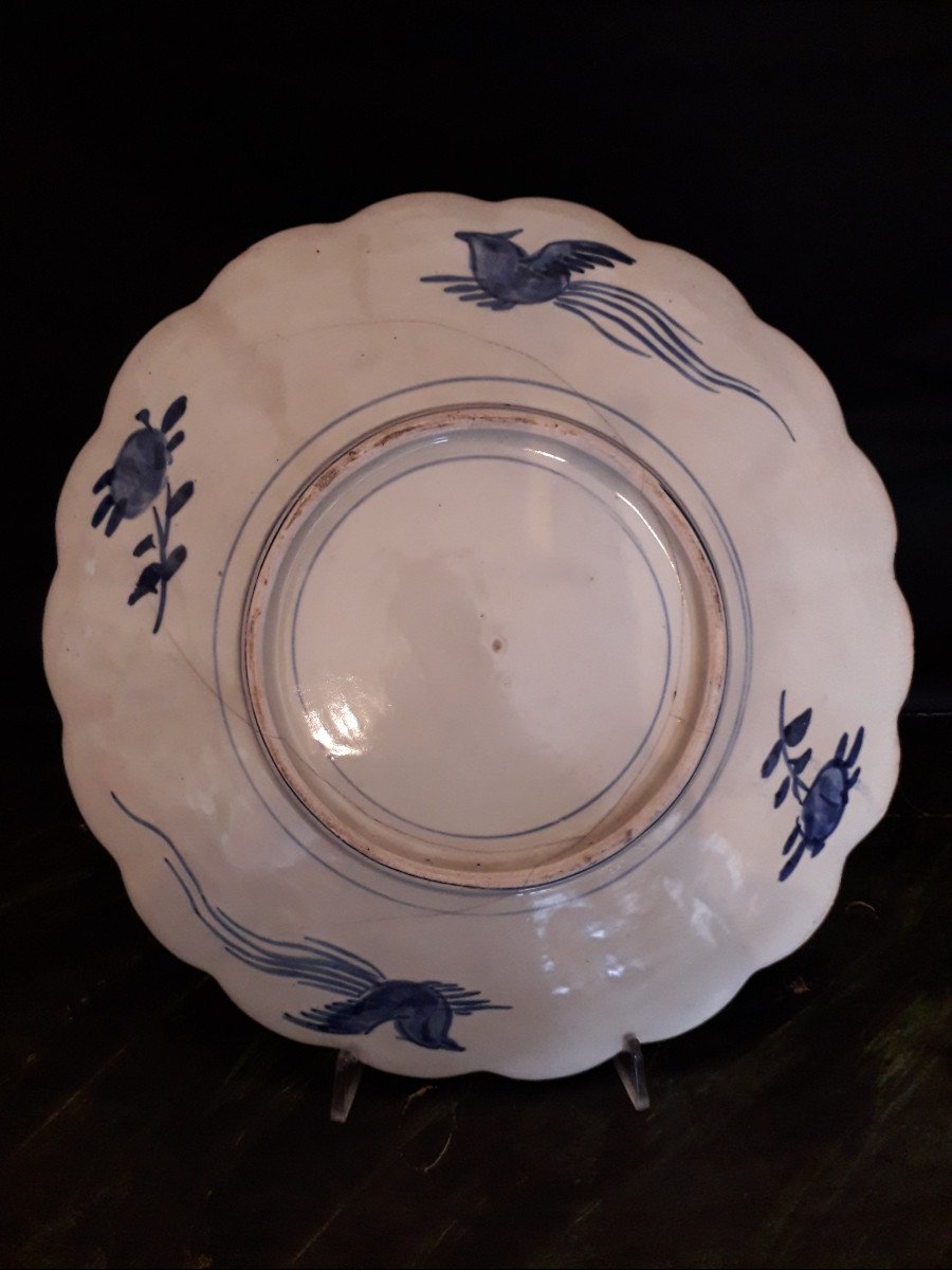 Plat Arita-Imari porcelaine 19ème s. Diam. 30,5 Cm-photo-2