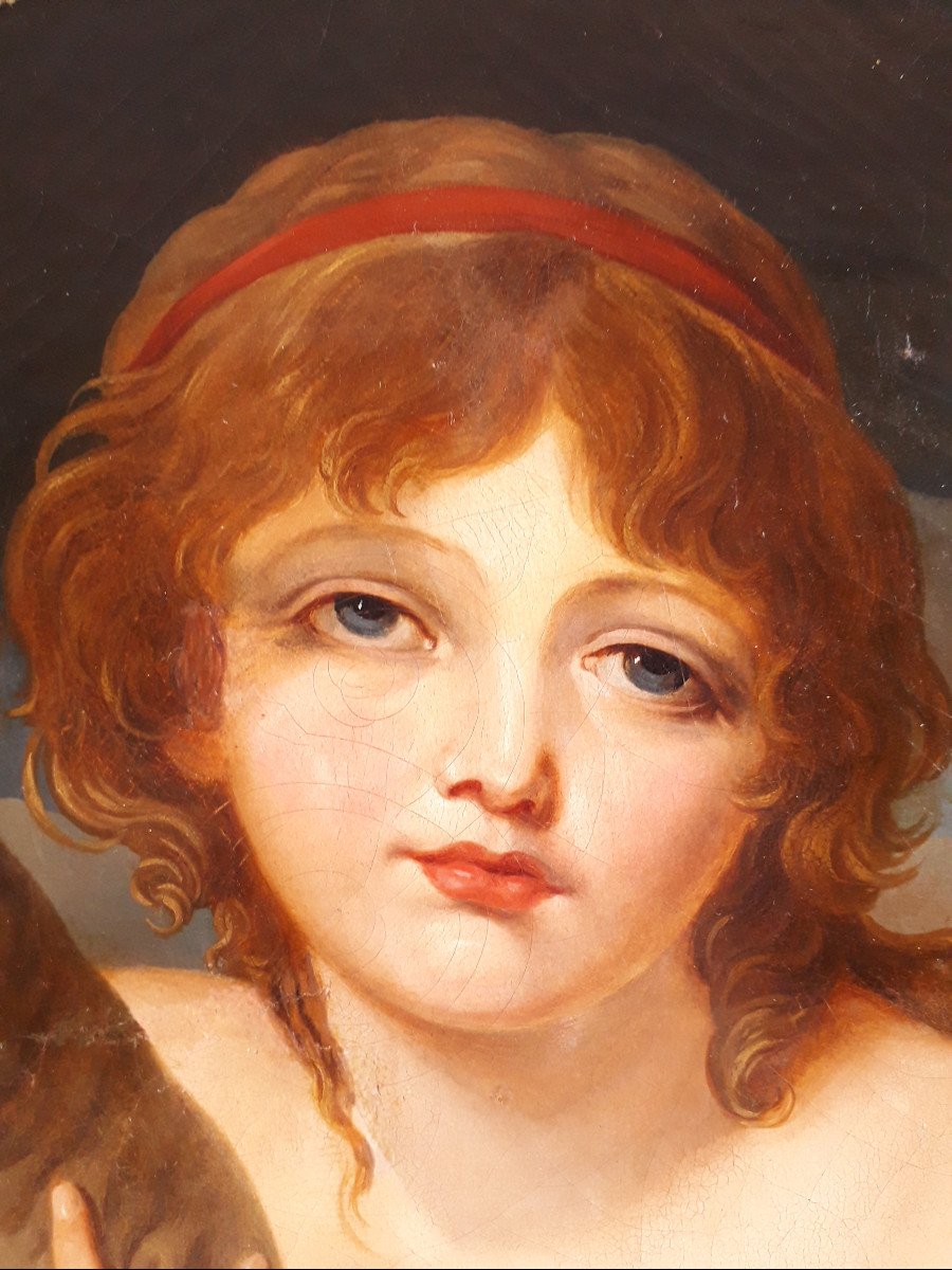  TABLEAU h.s.t. ''L'Innocence ''  Suiv. de J.B. GREUZE  XIX s.-photo-1