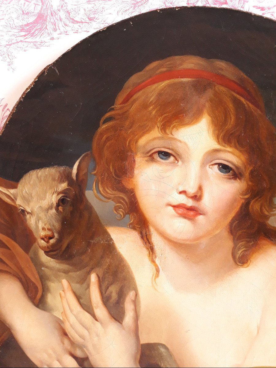  TABLEAU h.s.t. ''L'Innocence ''  Suiv. de J.B. GREUZE  XIX s.-photo-2