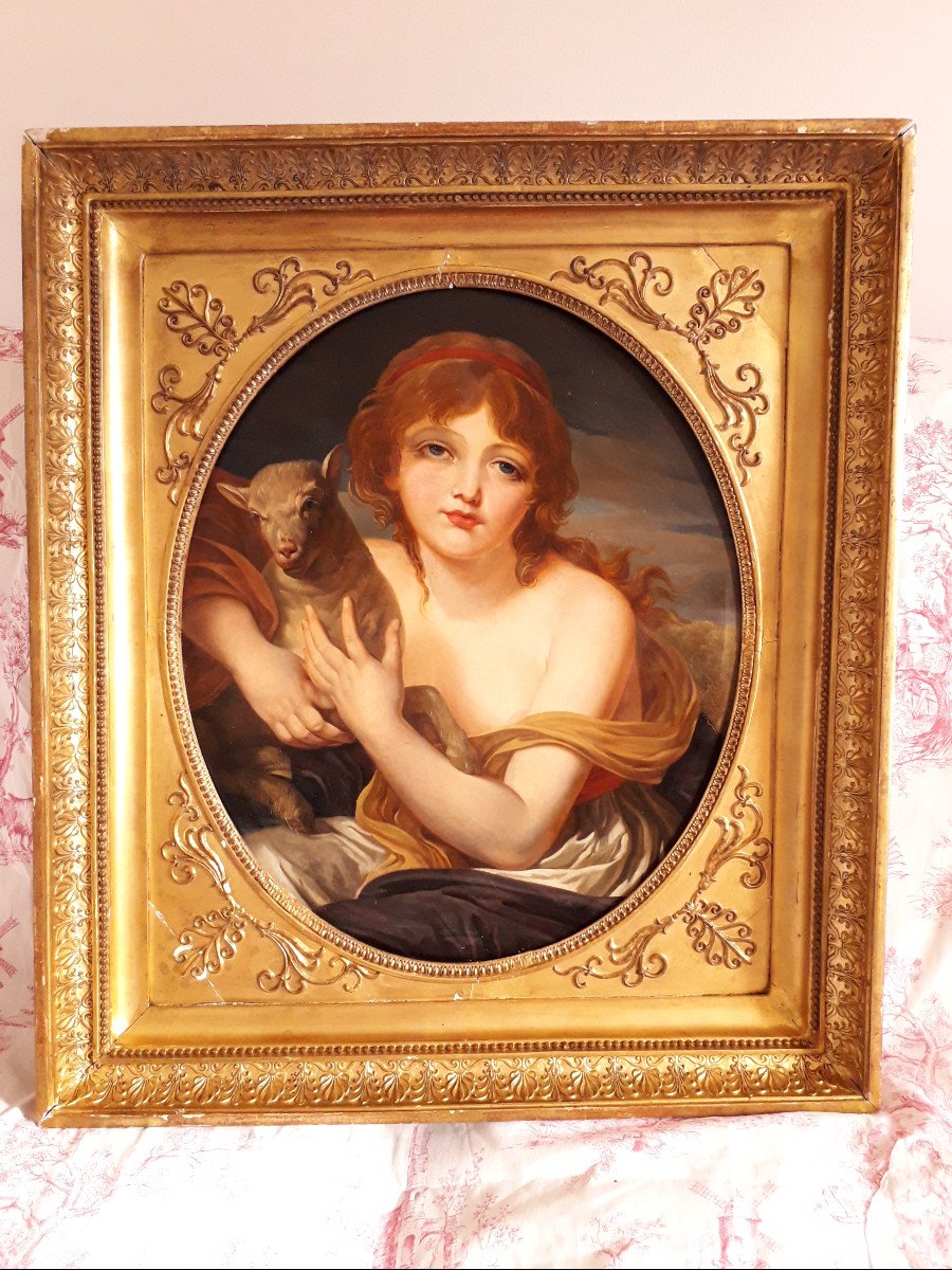  TABLEAU h.s.t. ''L'Innocence ''  Suiv. de J.B. GREUZE  XIX s.