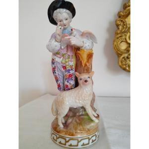 Statuette ''Messager à la Colombe'' MEISSEN 1774-1814 