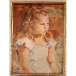 Portrait Of Little Girl,  Oil On Canvas 