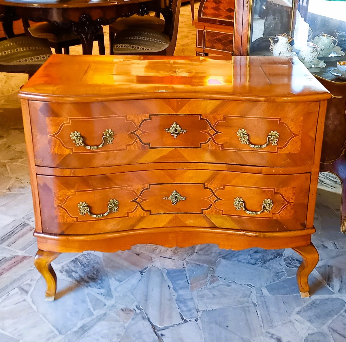 Commode Rococo XVIIIe Vers 1750 Une Grande Rareté-photo-4