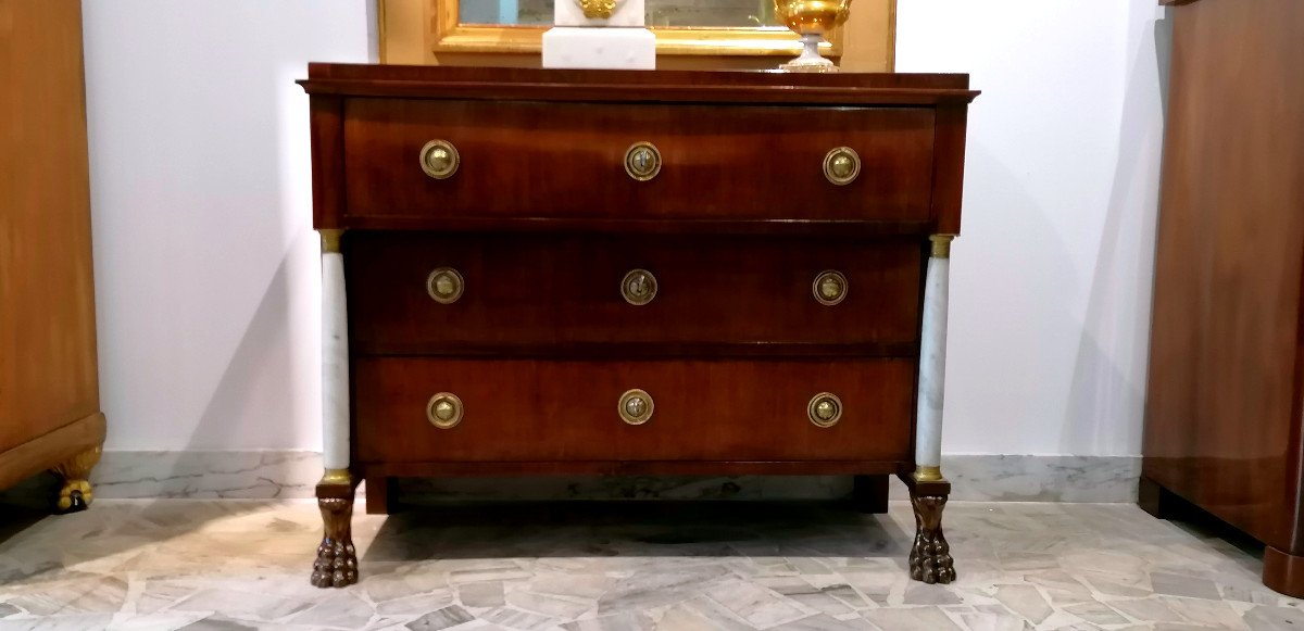 Early 19th Century Empire / Biedermeier Chest Of Drawers With A Secretaire!!!-photo-3