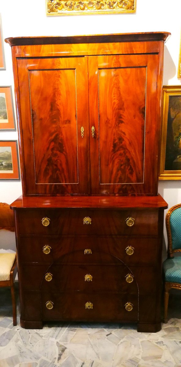 Cabinet Empir-biedermeier XIX Vers 1810/30-photo-3