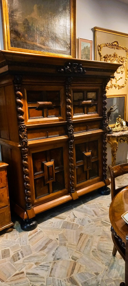 Buffet-armoire Baroque Du 17&egrave;me Si&egrave;cle, Vers 1650, Une Grande Raret&eacute;-photo-2