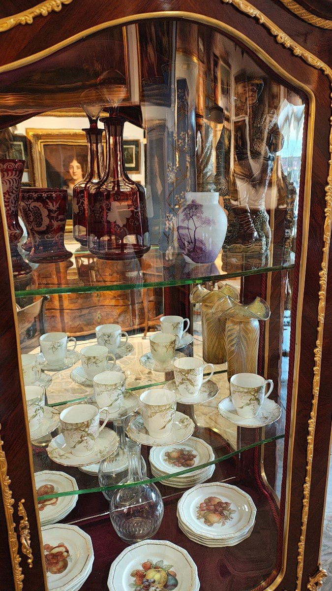 Vitrine De Style Louis XV Vers 1870 Par Vernis Martin-photo-5