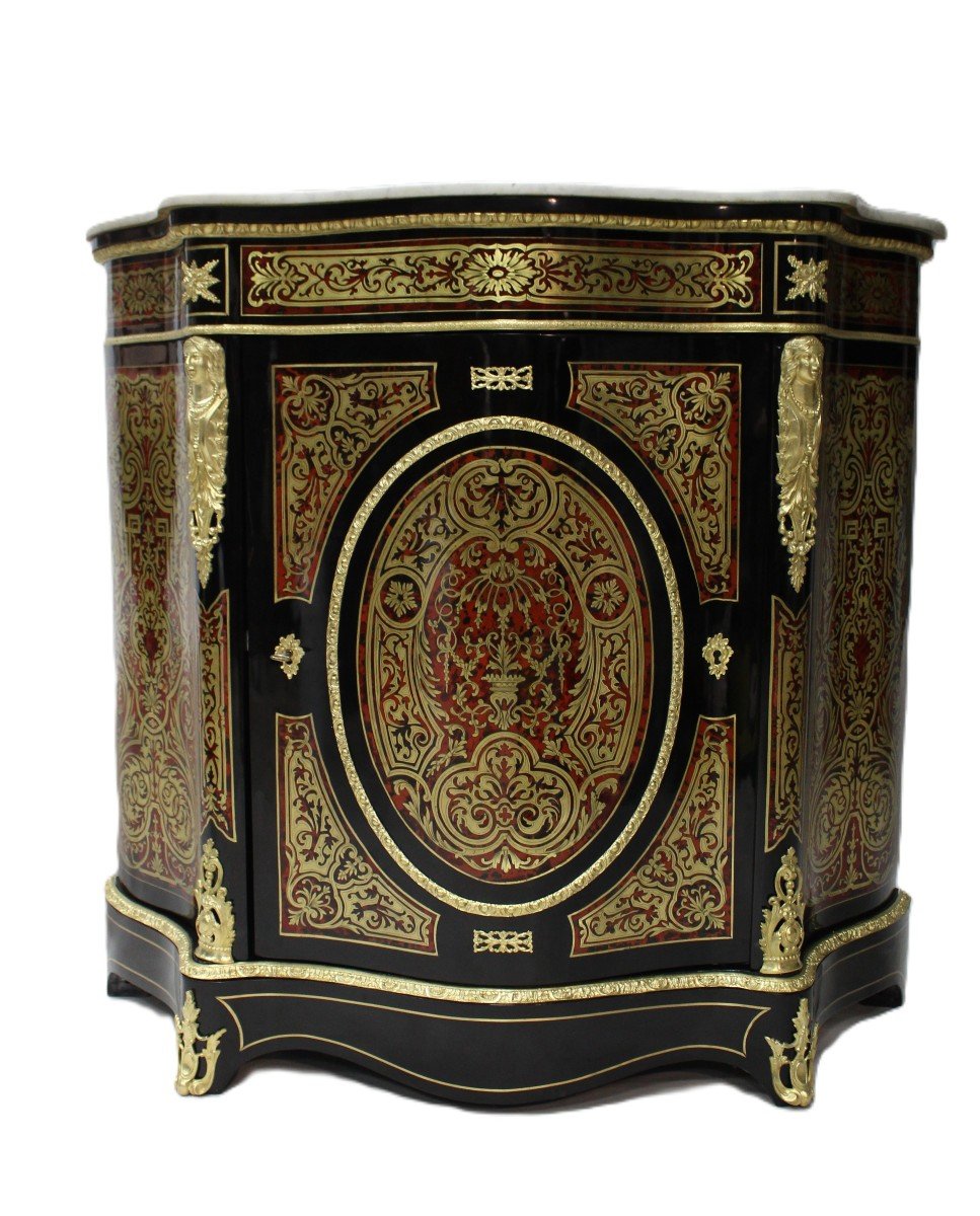 A Pair Of Boulle Cabinets XIX From Around 1860, Amazing!!!-photo-2