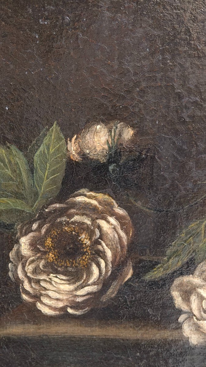 Flemish Master 17th/18th Century, Floral Still Life With Bird.-photo-2