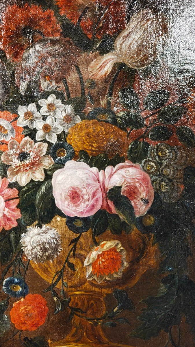 Jean-baptiste Monnoyer XVIIe Siècle Fleurs Dans Un Vase -photo-1