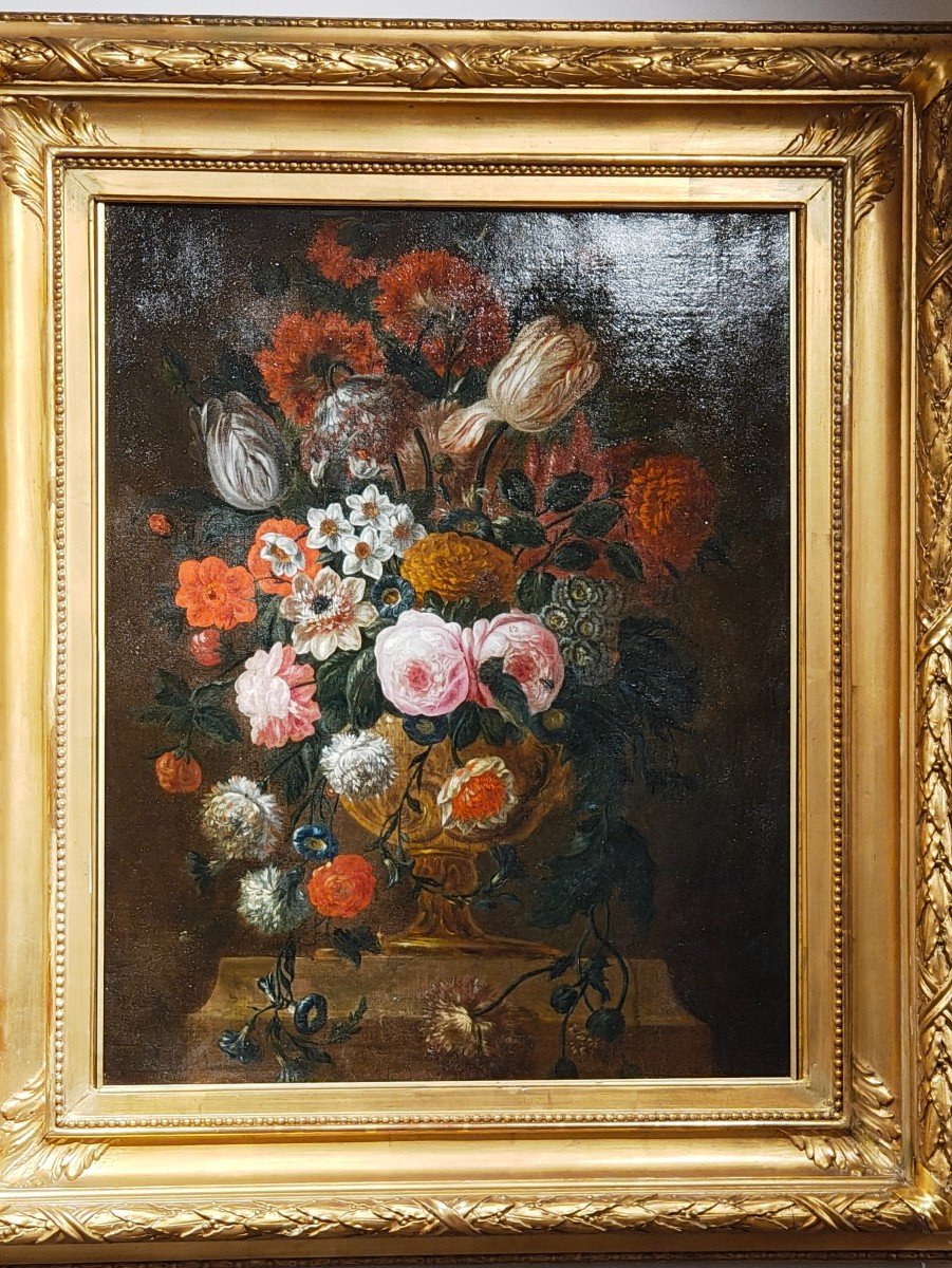 Jean-baptiste Monnoyer XVIIe Siècle Fleurs Dans Un Vase 