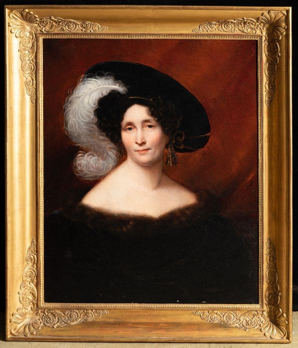 Paris, Portrait De Femme Au Chapeau Charlotte ? Vers 1830