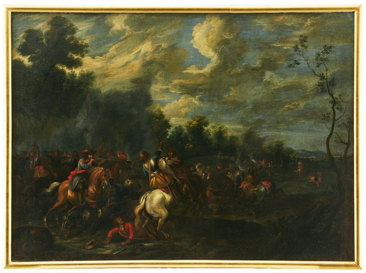 Johann Philipp Lembke 1631-1711 Bataille De Chevaux