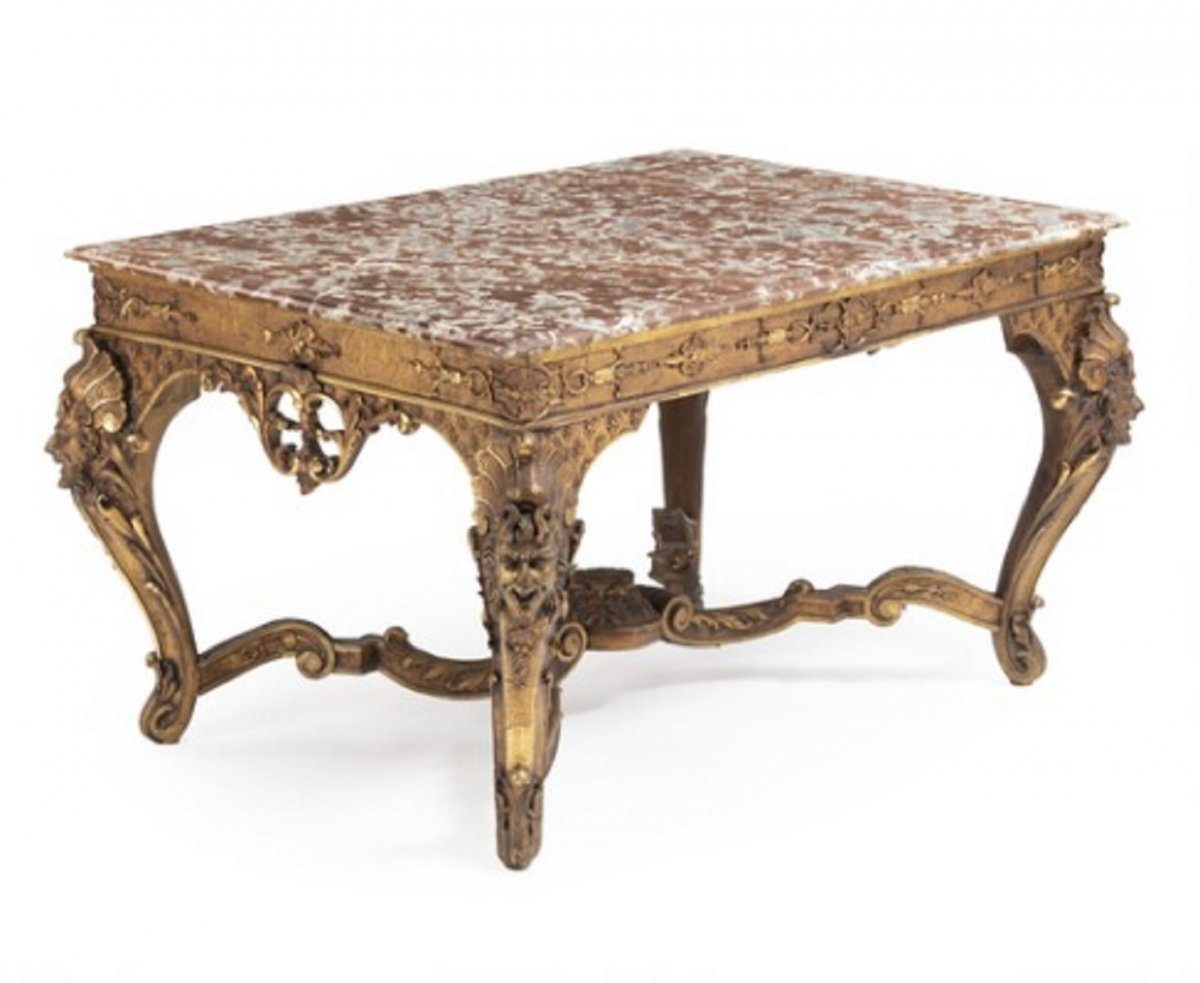 Table Console En Bois Doré d'époque Régence Vers 1720/40-photo-4