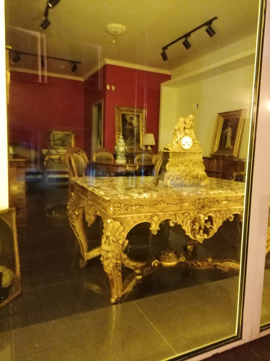 Table Console En Bois Doré d'époque Régence Vers 1720/40-photo-6