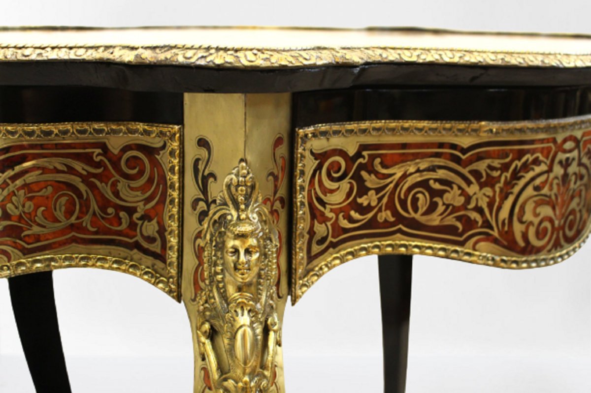 19th Century Boulle Table Around 1860 Magnificent !!!-photo-1