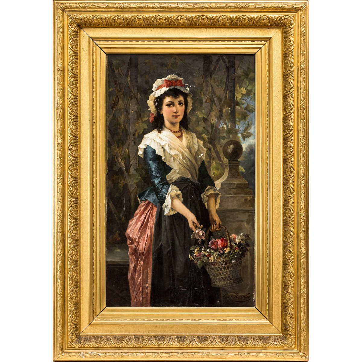 Girl With A Basket Of Flowers, Carl Herpfer Museum