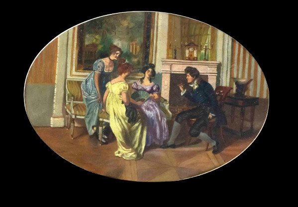 Conversation, Franz Von Persoglia (1852-1912), Adorable-photo-2