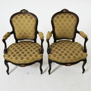 A Pair Of Iron-wrapped Armchairs, In The Style Of Napoleon III, 1860