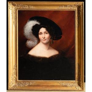 Paris, Portrait De Femme Au Chapeau Charlotte ? Vers 1830